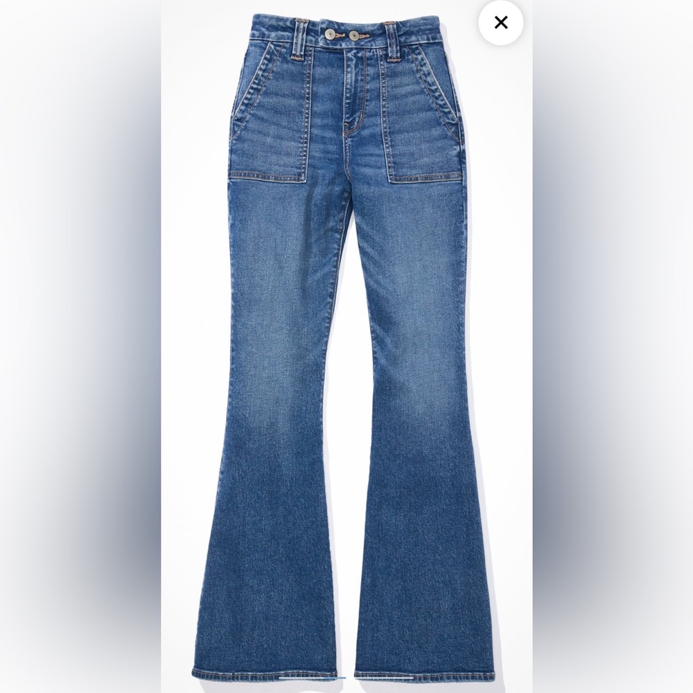 American eagle curvy super high rise flare